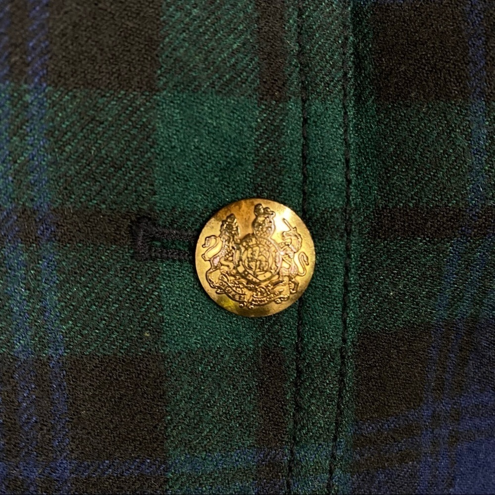J. Crew Vintage Schoolboy Blackwatch Plaid Tartan 100% Wool Blazer Jacket - Picture 6 of 10